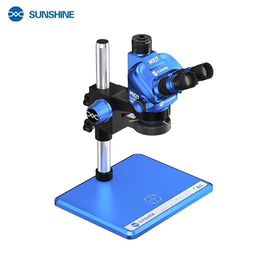 [M10T-B11] SUNSHINE 6.5X-55X Trinocular Zoom Stereo Microscope with B11 Aluminum Alloy Base