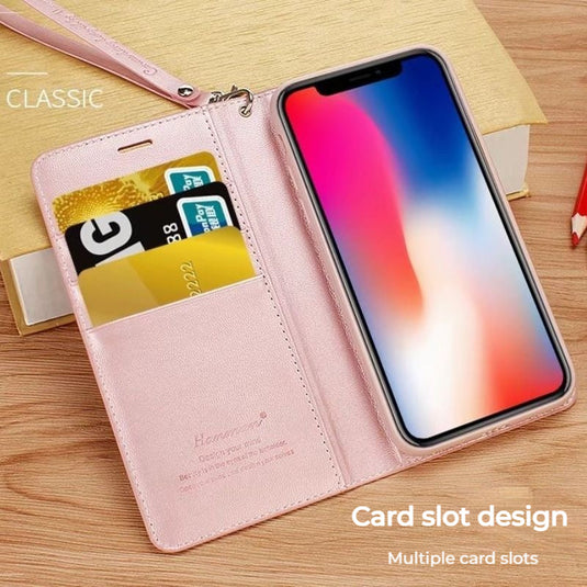 [With Card Slot] ASUS Zenfone 11 Ultra - Hanman Premium Quality Leather Flip Wallet Series Soft Case With lanyard - Polar Tech Australia