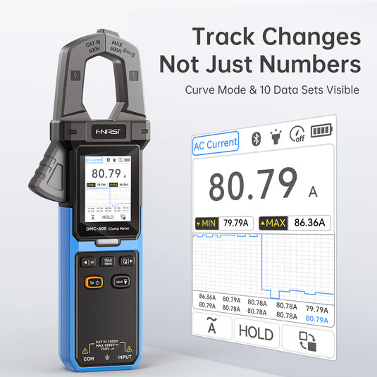 [DMC-600 / DMC-600A] FNIRSI Smart Digital Burn-Proof High-Precision Current Clamp Multimeter - Polar Tech Australia