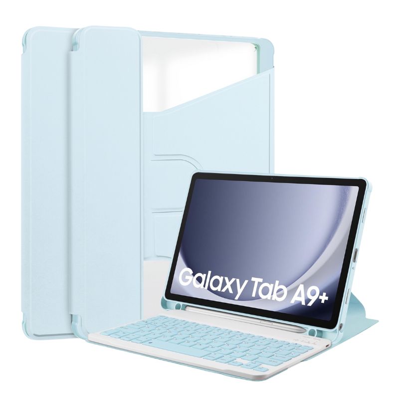 Load image into Gallery viewer, [Detachable Keyboard][With Backlit] Samsung Galaxy Tab S9 Plus/S9 FE Plus 12.4&quot; - 360 Degree Rotating Magnetic Flip Cover Case With Pen Slot - Polar Tech Australia
