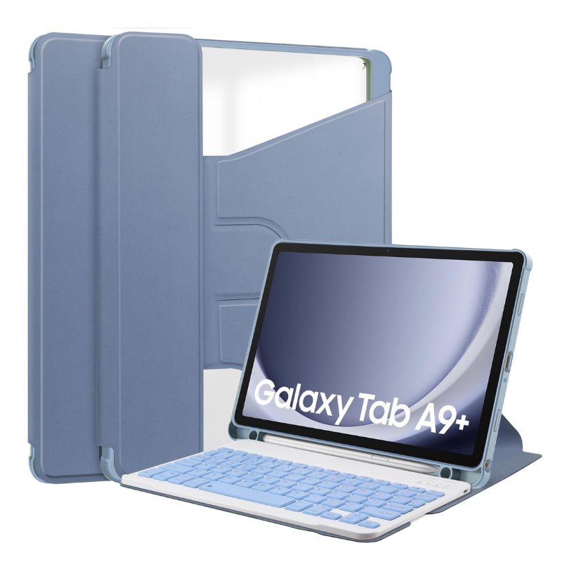 Load image into Gallery viewer, [Detachable Keyboard][With Backlit] Samsung Galaxy Tab S9 Plus/S9 FE Plus 12.4&quot; - 360 Degree Rotating Magnetic Flip Cover Case With Pen Slot - Polar Tech Australia
