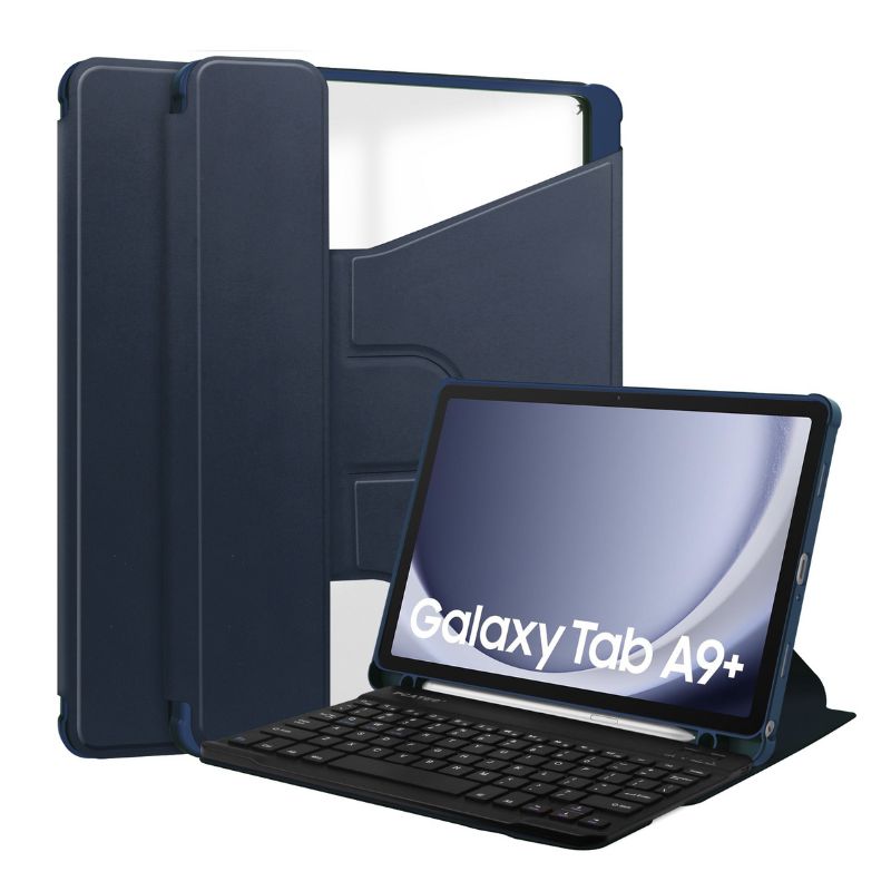 Load image into Gallery viewer, [Detachable Keyboard][With Backlit] Samsung Galaxy Tab S9 Plus/S9 FE Plus 12.4&quot; - 360 Degree Rotating Magnetic Flip Cover Case With Pen Slot - Polar Tech Australia
