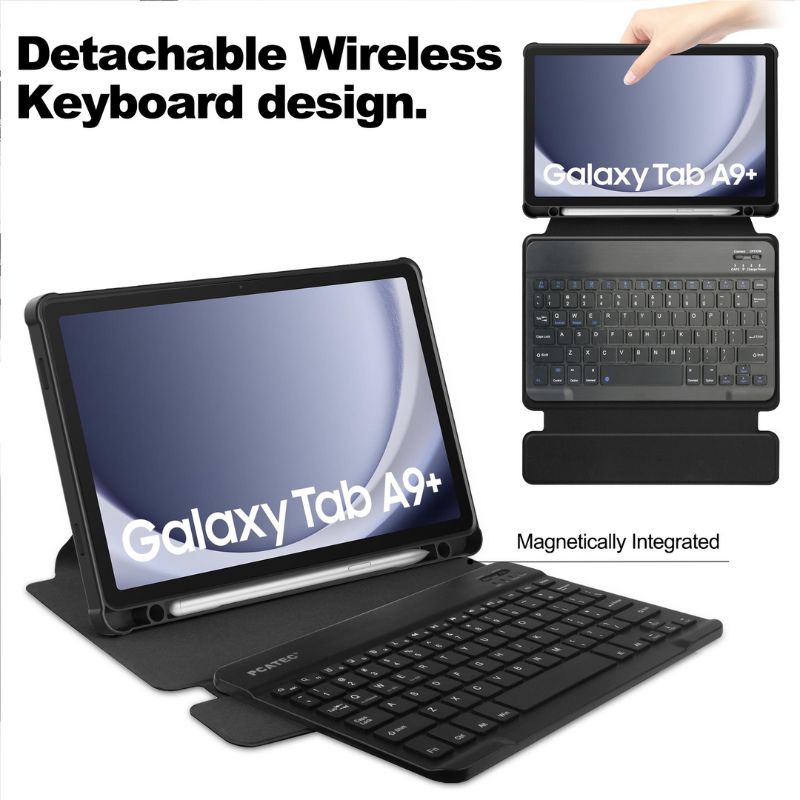 Load image into Gallery viewer, [Detachable Keyboard][With Backlit] Samsung Galaxy Tab S9 Plus/S9 FE Plus 12.4&quot; - 360 Degree Rotating Magnetic Flip Cover Case With Pen Slot - Polar Tech Australia
