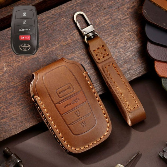 Toyota Handcrafted Genuine Leather Car Key Fob Protective Case Cover For Highlander, RAV4, Camry, Sienna, Tacoma, 4Runner, Tundra, Sequoia, Land Cruiser - i-Station Mobile Phone & Electronic Device Repair and Accessories