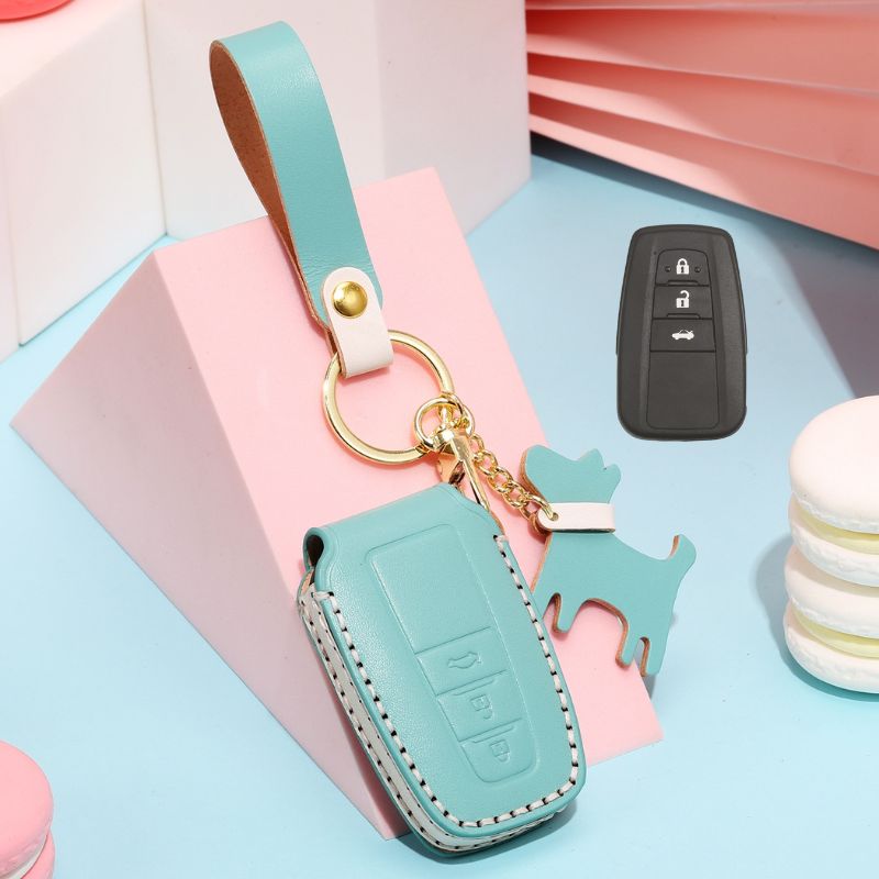 Chargez l&#39;image dans la visionneuse de la galerie, Toyota Genuine Leather Full Protection Car Key Fob Case Cover For Aygo, Yaris, Corolla, C-HR, Camry, GT86, GR Supra, Prius, Prado, Mirai, RAV4, Land Cruiser, Hilux, Proace
