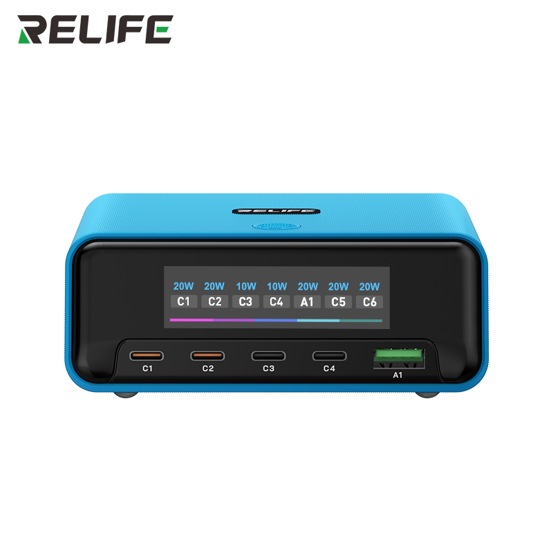 Load image into Gallery viewer, [Q8 Pro] Relife 120W GaN Multi-Port Charger with Retractable USB-C Cable, AVS Dynamic Voltage Support
