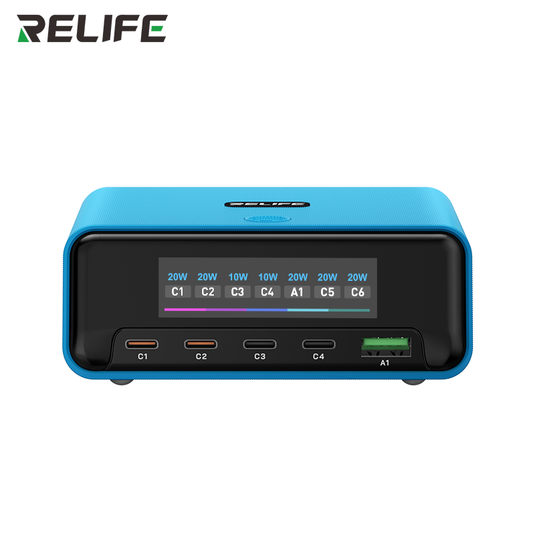 [Q8 Pro] Relife 120W GaN Multi-Port Charger with Retractable USB-C Cable, AVS Dynamic Voltage Support