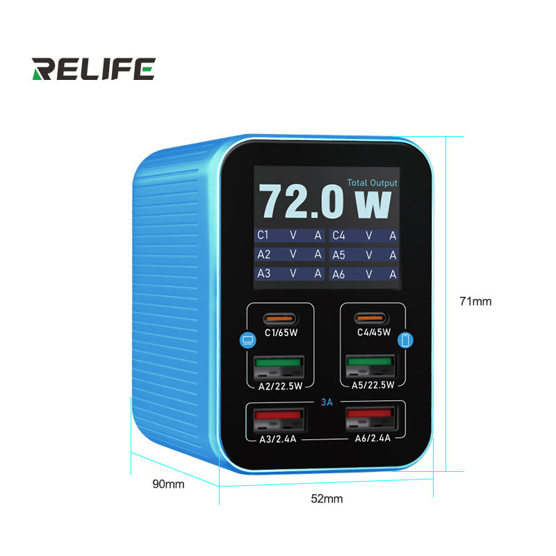 Load image into Gallery viewer, [Q4] RELIFE 72W Smart 6-Port Fast Charger
