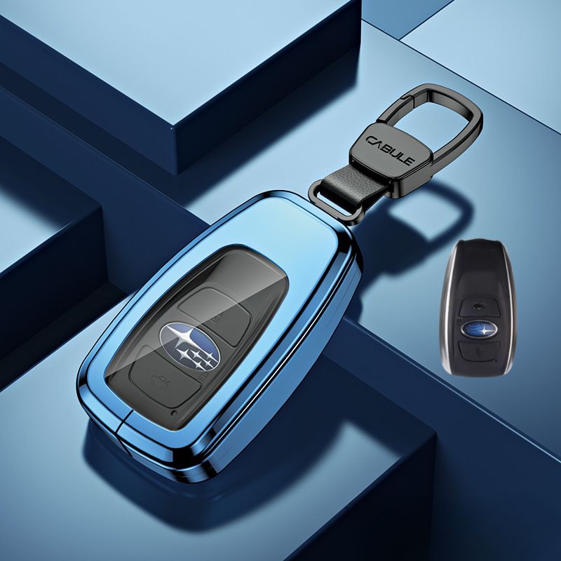 Load image into Gallery viewer, Subaru Alloy + TPU Film Protection Car Key Fob Case Cover For Outback, Forester, Impreza, WRX, XV, Crosstrek, Legacy
