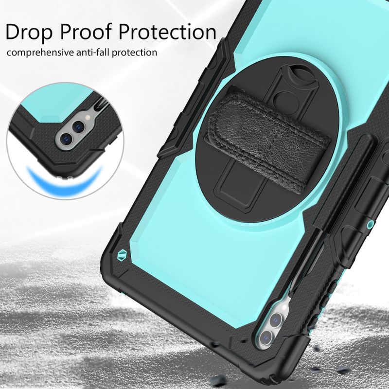 Chargez l&#39;image dans la visionneuse de la galerie, [Built-in Stand] Samsung Galaxy Tab S9/S9 FE/S10 FE 11” - 360 Degree Stand PC + Silicone Shockproof Case With Strap - Polar Tech Australia
