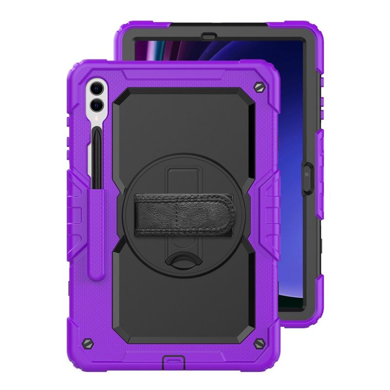 Chargez l&#39;image dans la visionneuse de la galerie, [Built-in Stand] Samsung Galaxy Tab S9/S9 FE/S10 FE 11” - 360 Degree Stand PC + Silicone Shockproof Case With Strap - Polar Tech Australia
