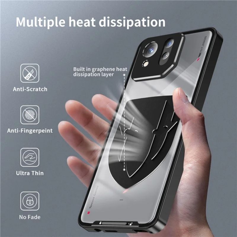 Cargue la imagen en el visor de la galería, ASUS Rog Phone 8 &amp; 8 Pro - Transparent Cooling Phone Essentials Series Case With Metal Lens Cover - Polar Tech Australia
