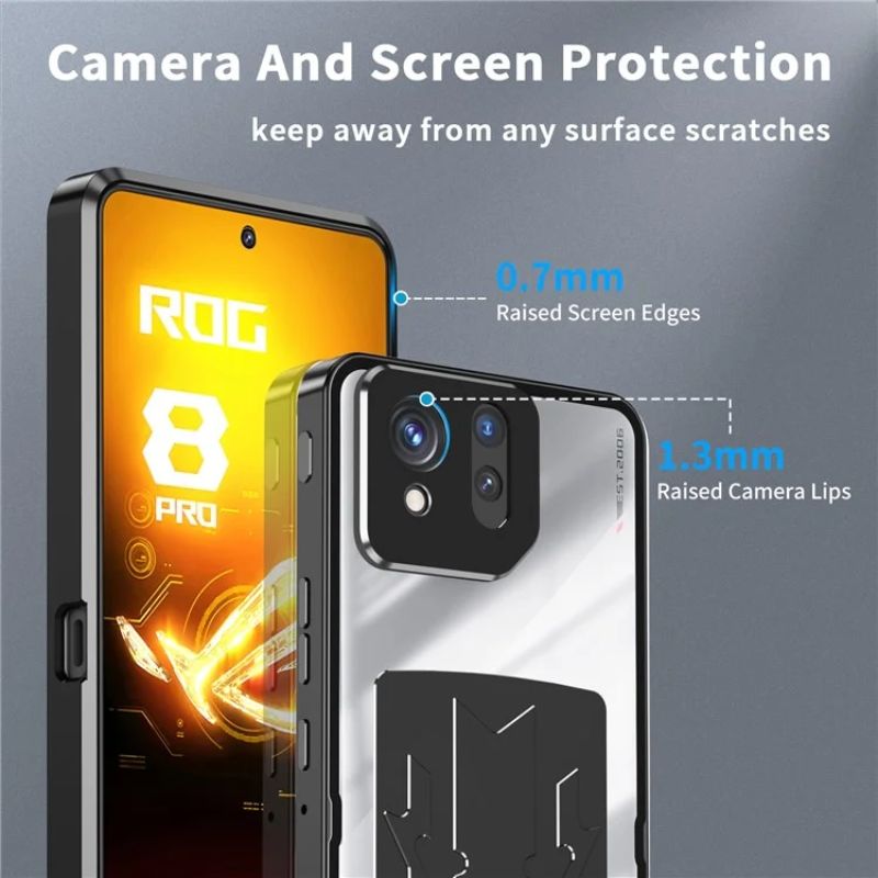Cargue la imagen en el visor de la galería, ASUS Rog Phone 8 &amp; 8 Pro - Transparent Cooling Phone Essentials Series Case With Metal Lens Cover - Polar Tech Australia
