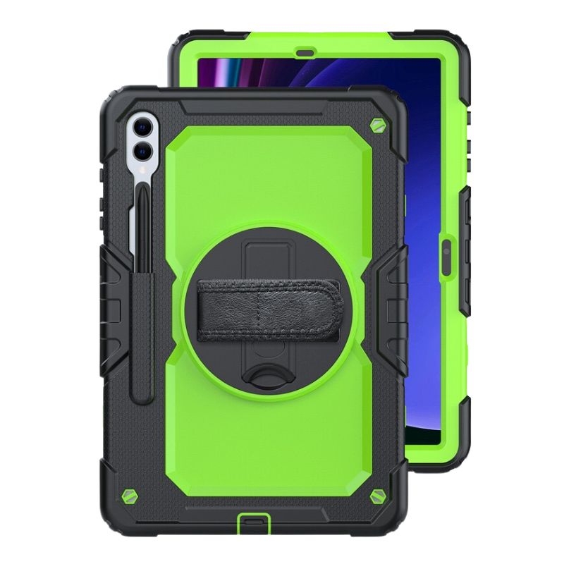 Chargez l&#39;image dans la visionneuse de la galerie, [Built-in Stand] Samsung Galaxy Tab S9/S9 FE/S10 FE 11” - 360 Degree Stand PC + Silicone Shockproof Case With Strap - Polar Tech Australia
