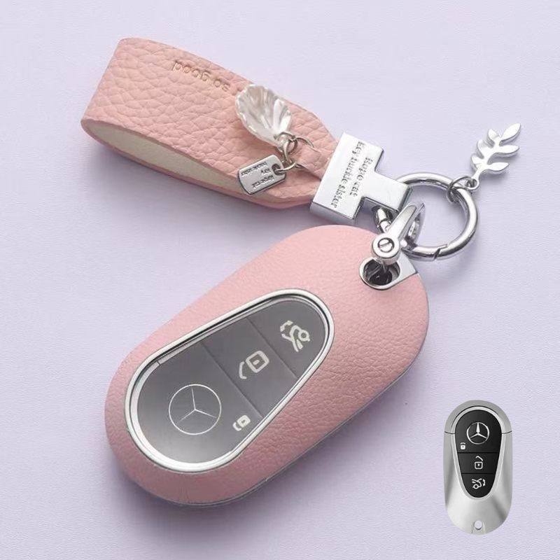 Chargez l&#39;image dans la visionneuse de la galerie, Mercedes Benz Stylish Elegant PU Leather Protection Car Key Fob Case Cover For Benz A, C, E, S-Class, GLC, GLE, GLS, GLS, EQC, EQS
