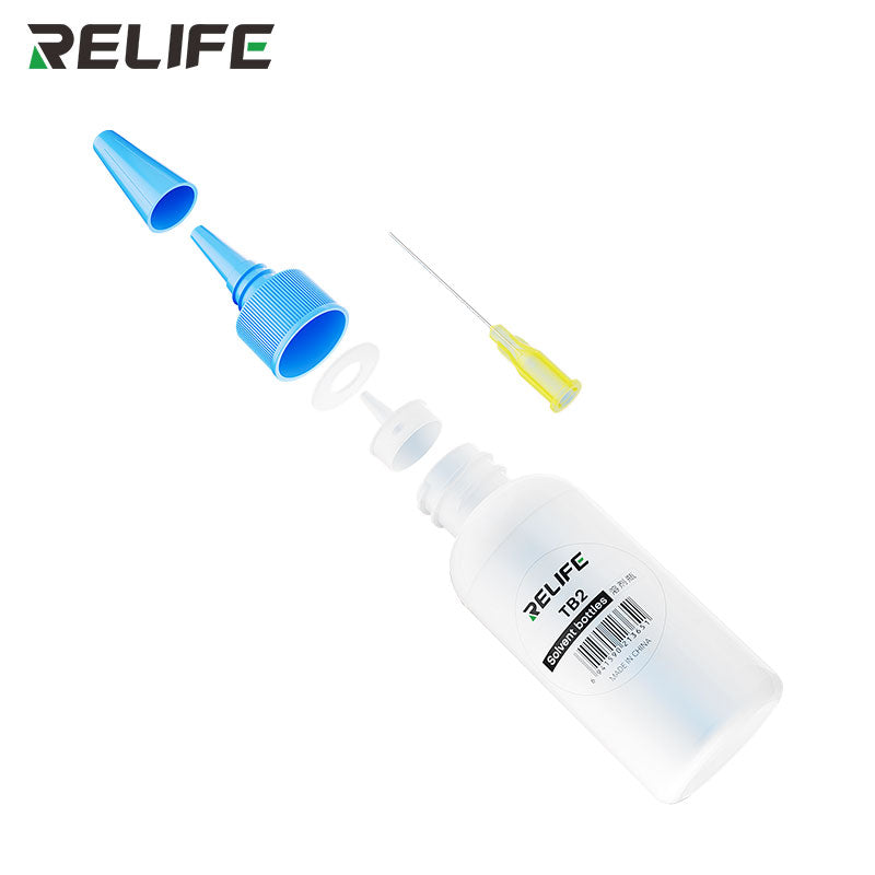 Cargue la imagen en el visor de la galería, [RL-054] Relife 50ml punta de aguja limpieza de soldadura líquido transparente flujo Alcohol dispensador de aceite botella de mano de plástico
