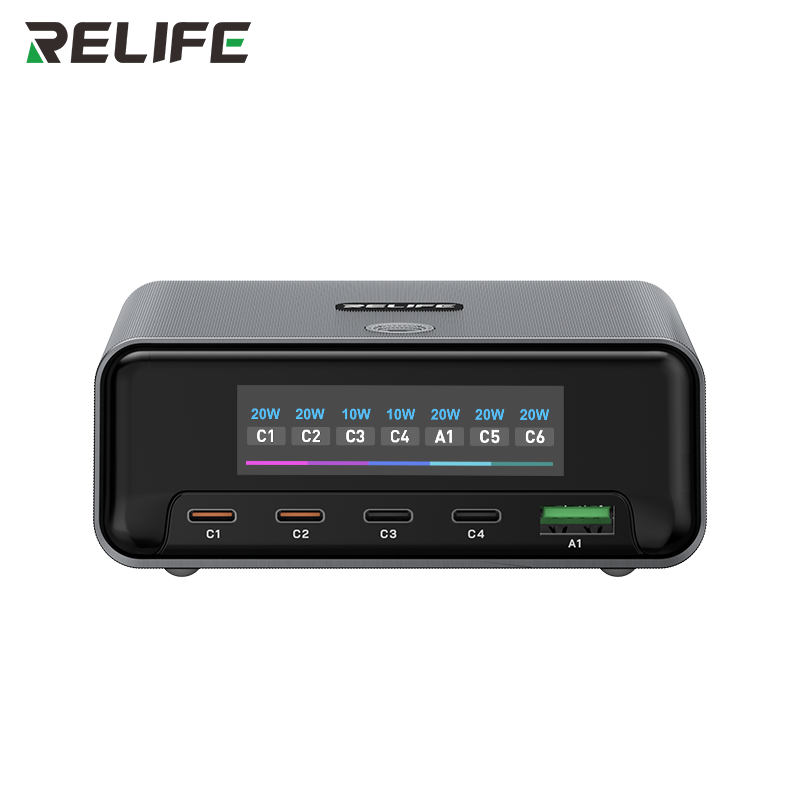 Load image into Gallery viewer, [Q8 Pro] Relife 120W GaN Multi-Port Charger with Retractable USB-C Cable, AVS Dynamic Voltage Support
