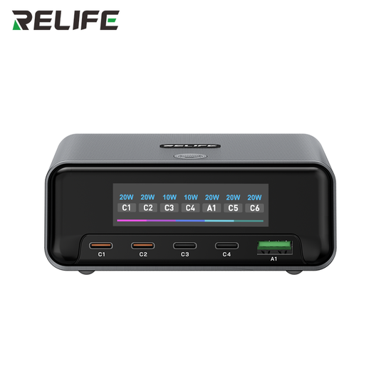 [Q8 Pro] Relife 120W GaN Multi-Port Charger with Retractable USB-C Cable, AVS Dynamic Voltage Support