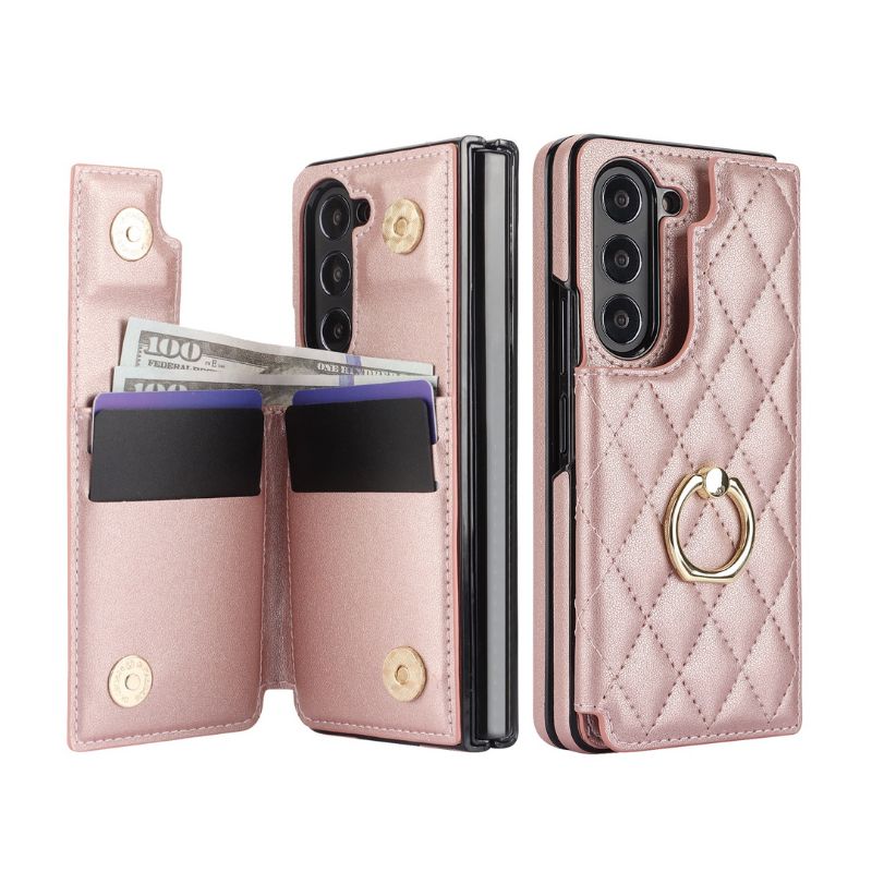 Load image into Gallery viewer, [With Card Slot] Samsung Galaxy Z Fold 6 (SM-F956) - Diamond Pattern Folding Ring Wallet Series Case - Polar Tech Australia
