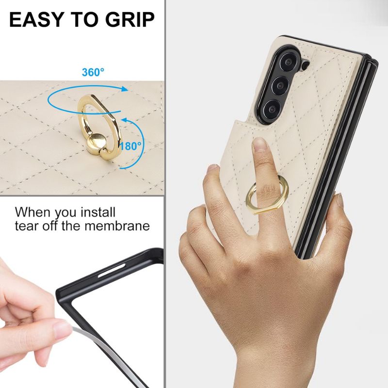 Load image into Gallery viewer, [With Card Slot] Samsung Galaxy Z Fold 6 (SM-F956) - Diamond Pattern Folding Ring Wallet Series Case - Polar Tech Australia

