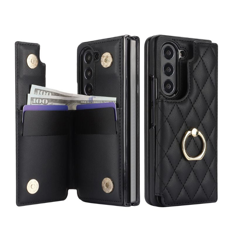 Load image into Gallery viewer, [With Card Slot] Samsung Galaxy Z Fold 6 (SM-F956) - Diamond Pattern Folding Ring Wallet Series Case - Polar Tech Australia
