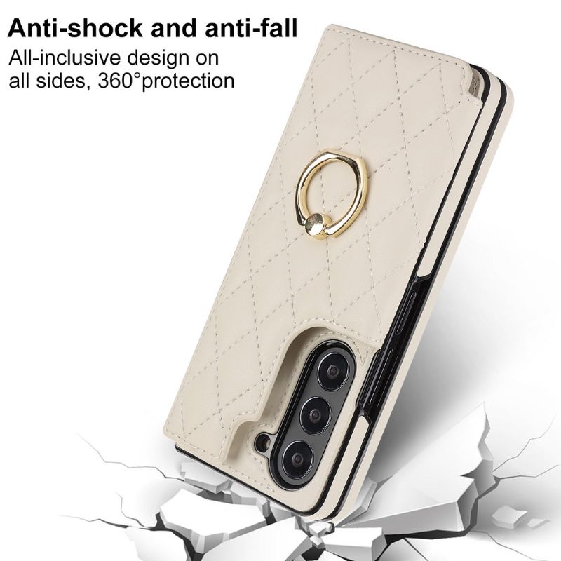 Load image into Gallery viewer, [With Card Slot] Samsung Galaxy Z Fold 6 (SM-F956) - Diamond Pattern Folding Ring Wallet Series Case - Polar Tech Australia
