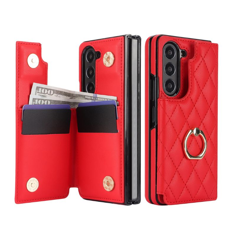 Load image into Gallery viewer, [With Card Slot] Samsung Galaxy Z Fold 6 (SM-F956) - Diamond Pattern Folding Ring Wallet Series Case - Polar Tech Australia
