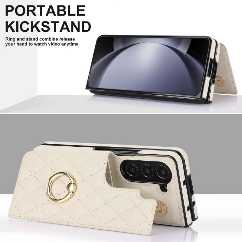 Load image into Gallery viewer, [With Card Slot] Samsung Galaxy Z Fold 6 (SM-F956) - Diamond Pattern Folding Ring Wallet Series Case - Polar Tech Australia
