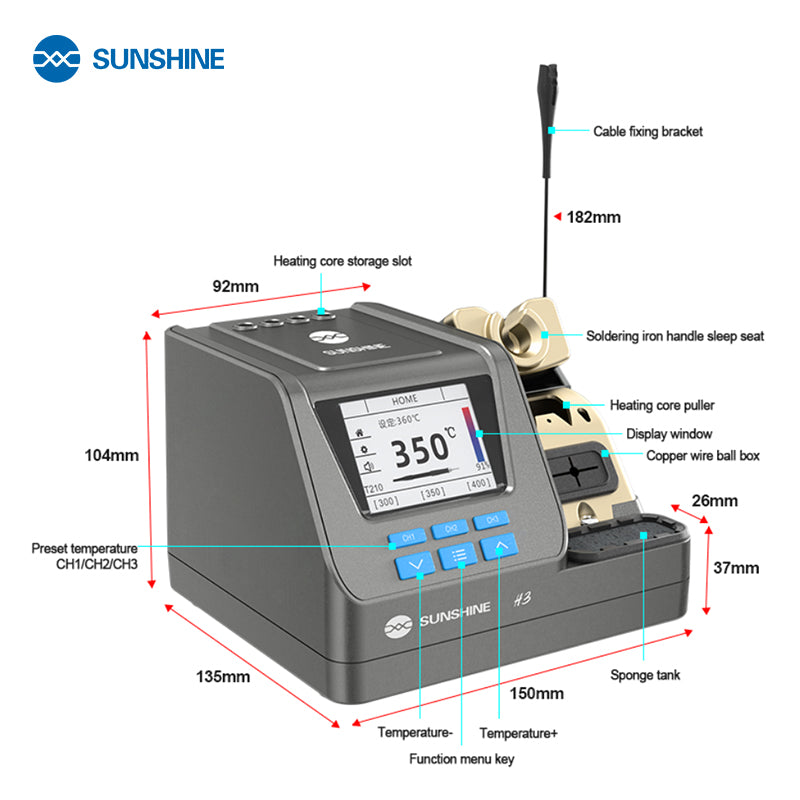 Load image into Gallery viewer, [H3-210] SUNSHINE H3 – 3-in-1 Smart Soldering Station (210 Series)
