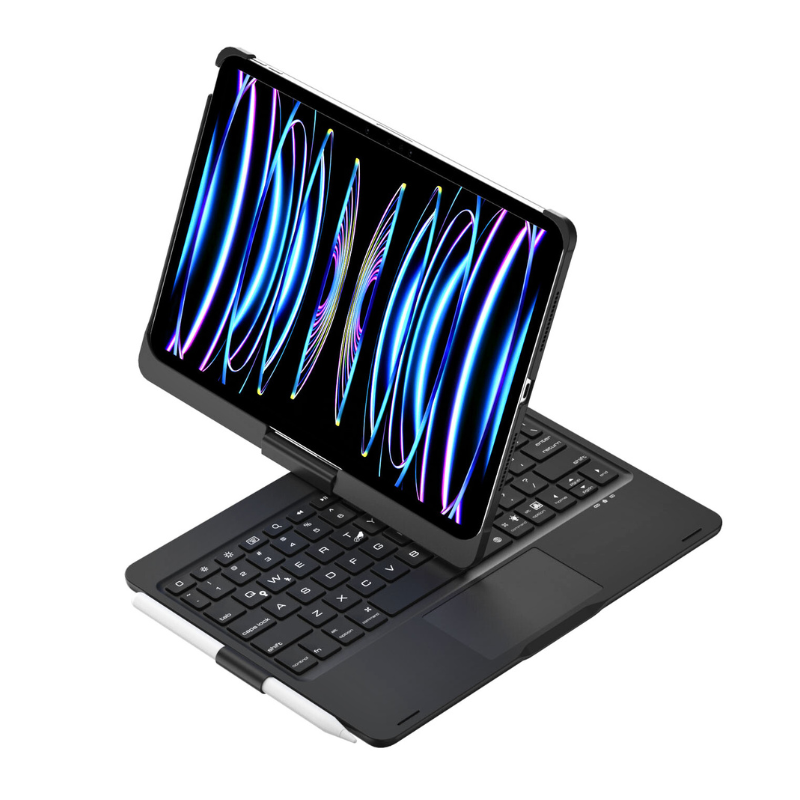 Cargue la imagen en el visor de la galería, 360 Degree Rotating Wireless Touchpad Keyboard Cover Case for iPad 7/8/9 10.2&#39;&#39; 7/8/9th Gen 2019/2020/2021 - KIBO
