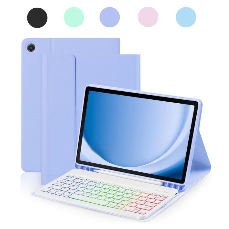 Load image into Gallery viewer, [Detachable Keyboard][With RGB Backlit][Square Keycaps] Samsung Galaxy Tab S7 Plus &amp; S7 FE &amp; S8 Plus 12.4&quot; - Smart Wireless Trackpad Keyboard Flip Case With Pen Slot - Polar Tech Australia
