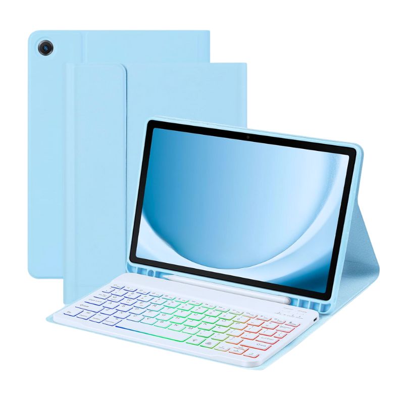 Load image into Gallery viewer, [Detachable Keyboard][With RGB Backlit][Square Keycaps] Samsung Galaxy Tab S7 Plus &amp; S7 FE &amp; S8 Plus 12.4&quot; - Smart Wireless Trackpad Keyboard Flip Case With Pen Slot - Polar Tech Australia
