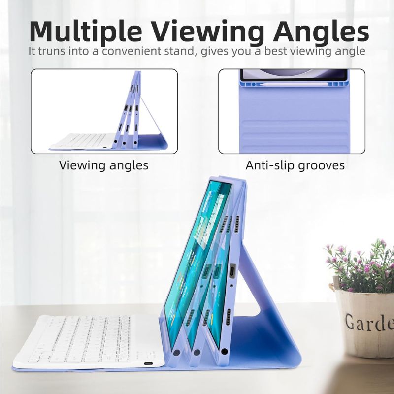 Load image into Gallery viewer, [Detachable Keyboard][With RGB Backlit][Square Keycaps] Samsung Galaxy Tab S7 Plus &amp; S7 FE &amp; S8 Plus 12.4&quot; - Smart Wireless Trackpad Keyboard Flip Case With Pen Slot - Polar Tech Australia
