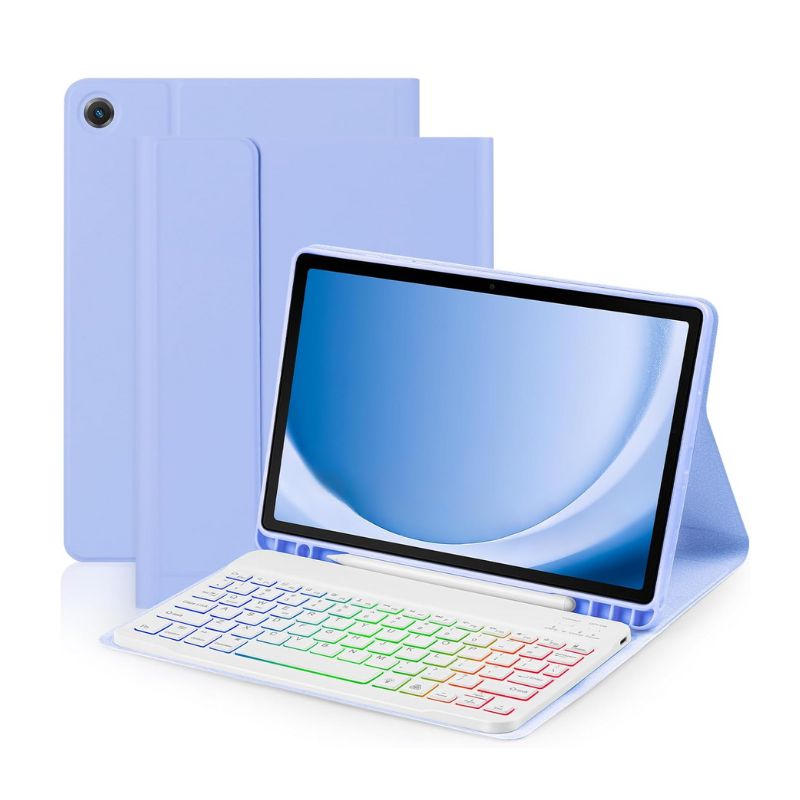 Load image into Gallery viewer, [Detachable Keyboard][With RGB Backlit][Square Keycaps] Samsung Galaxy Tab S7 Plus &amp; S7 FE &amp; S8 Plus 12.4&quot; - Smart Wireless Trackpad Keyboard Flip Case With Pen Slot - Polar Tech Australia
