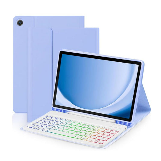 [Detachable Keyboard][With RGB Backlit][Square Keycaps] Samsung Galaxy Tab S7 Plus & S7 FE & S8 Plus 12.4" - Smart Wireless Trackpad Keyboard Flip Case With Pen Slot - Polar Tech Australia