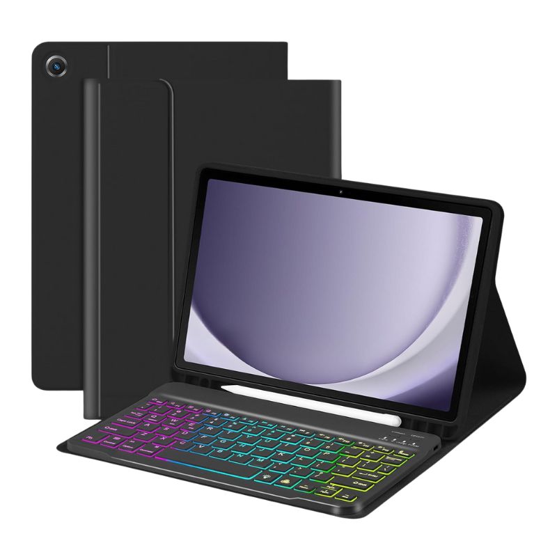 Load image into Gallery viewer, [Detachable Keyboard][With RGB Backlit][Square Keycaps] Samsung Galaxy Tab S7 Plus &amp; S7 FE &amp; S8 Plus 12.4&quot; - Smart Wireless Trackpad Keyboard Flip Case With Pen Slot - Polar Tech Australia

