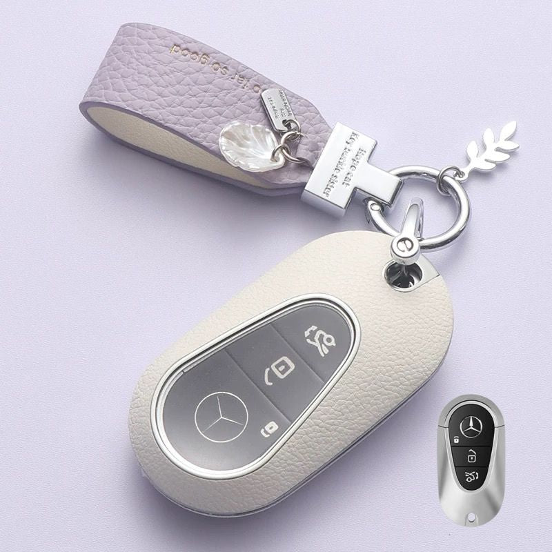 Chargez l&#39;image dans la visionneuse de la galerie, Mercedes Benz Stylish Elegant PU Leather Protection Car Key Fob Case Cover For Benz A, C, E, S-Class, GLC, GLE, GLS, GLS, EQC, EQS
