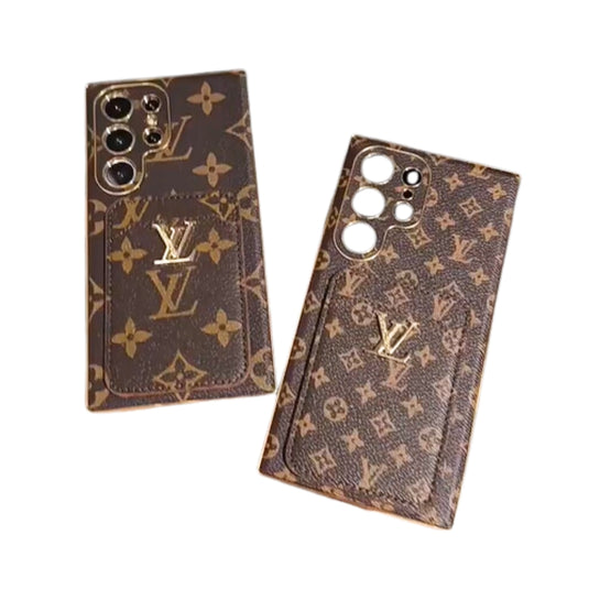 [With Card Slot] Samsung Galaxy S24/Plus/Ultra - Electroplated Frame Large Flower Silicone  Fashion-Forward Series Case - Polar Tech Australia