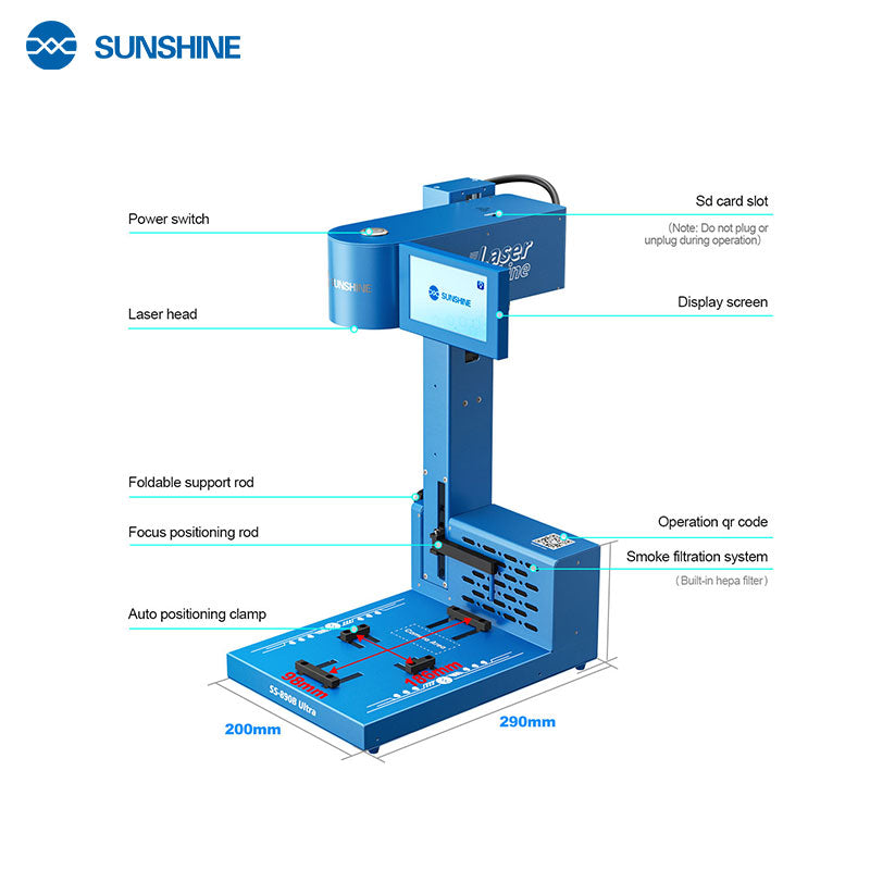 Load image into Gallery viewer, [SS-890B UItra] Sunshine Professional Foldable Smart Laser Compatible with iPhone X-17 Full-Series Back Covers
