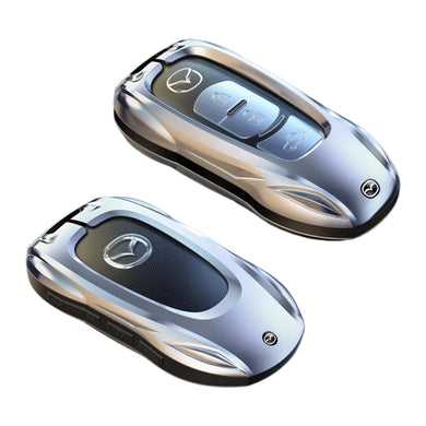 Mazda Stylish Metal Car Key Fob Case Cover For CX-5, CX-3, CX-30, CX-8, MX-5, Mazda3,6