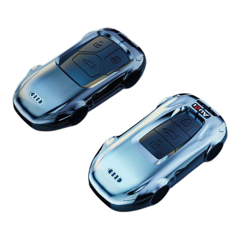 Load image into Gallery viewer, Audi Zinc Alloy Silicone Car Key Fob Case Cover For A3, A4, A5, A6, A8, Q2, Q5, Q7, Q8, e-tron
