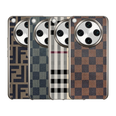 OPPO Find X8 Ultra (PKJ110, PKU110) - Electroplated Trendy Brand Plain Leather Fashion Phone Case - Polar Tech Australia