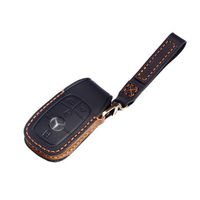Mercedes Benz Handcrafted Genuine Leather Car Key Fob Protective Cover Case For Benz E-Class