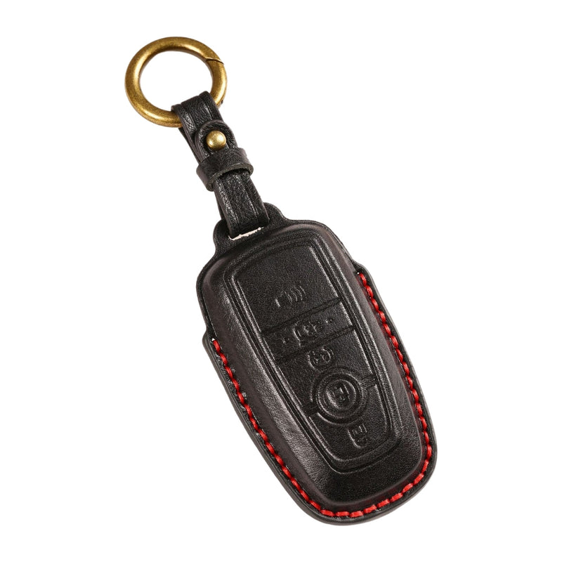 Chargez l&#39;image dans la visionneuse de la galerie, Ford Handcrafted Genuine Leather Folding Car Key Fob Protective Case Cover For Raptor F-150, Focus, Escort, Mondeo, Edge, Explorer, Mustang
