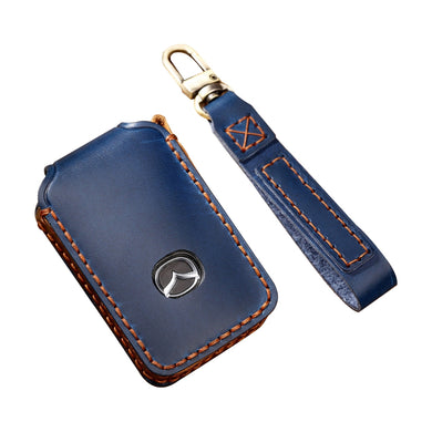 Mazda Handcrafted Genuine Leather Folding Car Key Fob Case Cover For CX-5, CX-3, CX-30, CX-9