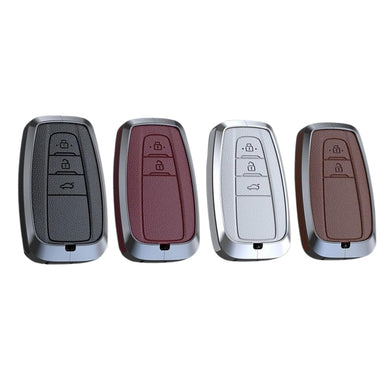 Toyota Zinc Alloy Leather Car Key Fob Case Cover For Camry, C-HR, Corolla, RAV4, Avalon, Land Cruiser, Prado, Prius