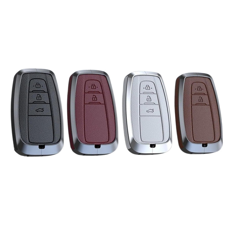 Chargez l&#39;image dans la visionneuse de la galerie, Toyota Zinc Alloy Leather Car Key Fob Case Cover For Camry, C-HR, Corolla, RAV4, Avalon, Land Cruiser, Prado, Prius
