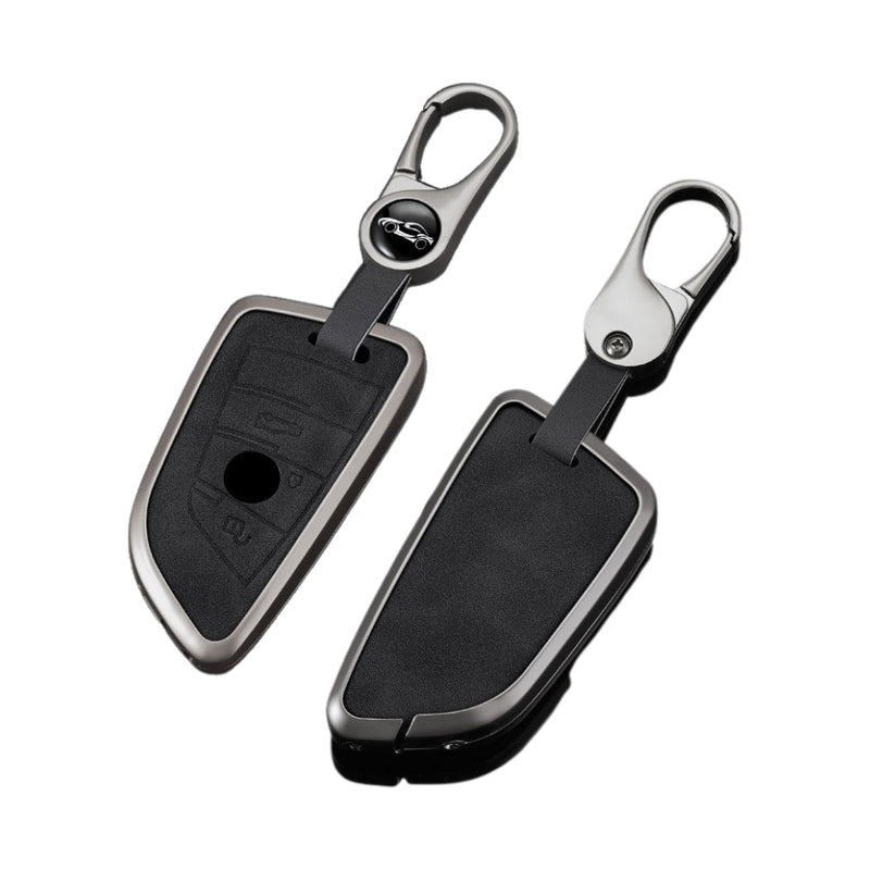 Load image into Gallery viewer, BMW Zinc Alloy + Leather Protection Car Key Fob Case Cover For X1, X6, X7, ix1, ix40, ix50
