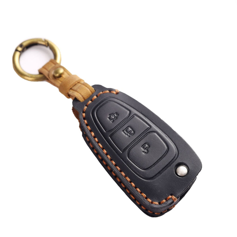 Chargez l&#39;image dans la visionneuse de la galerie, Ford Handcrafted Genuine Leather Car Key Fob Protective Case Cover For Kuga, Edge, Ranger, Mondeo, Focus
