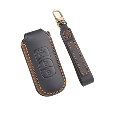 Mazda Handcrafted Genuine Leather Folding Car Key Fob Case Cover For CX-5, CX-4, CX-3